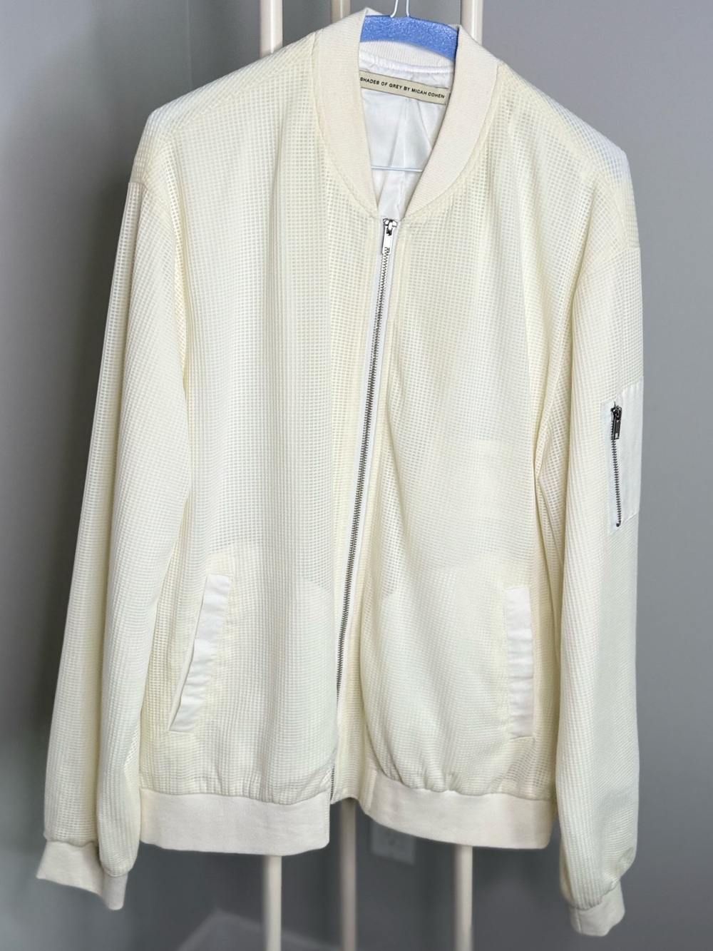 SHADES OF GREY BY MICAH COHEN Cream Textured Bomber Jacket